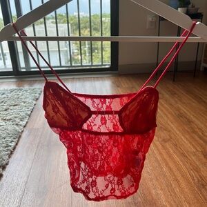 SHEIN Red Lace Chemise